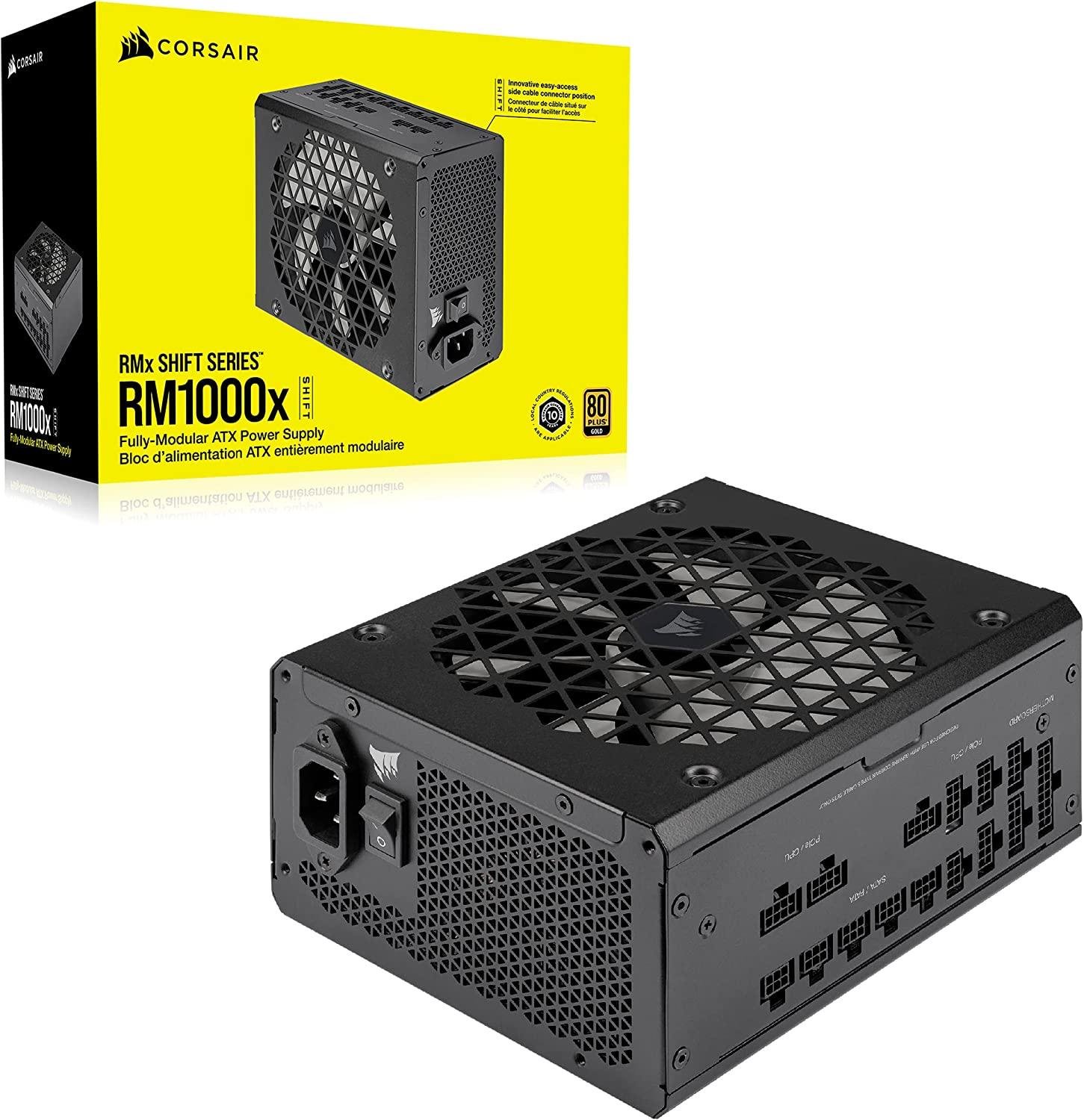 81PO9-tPTpL._AC_SL1500_ CORSAIR RM1000x Shift ATX 3.0 / 1000W 80 PLUS GOLD - Imagen 1