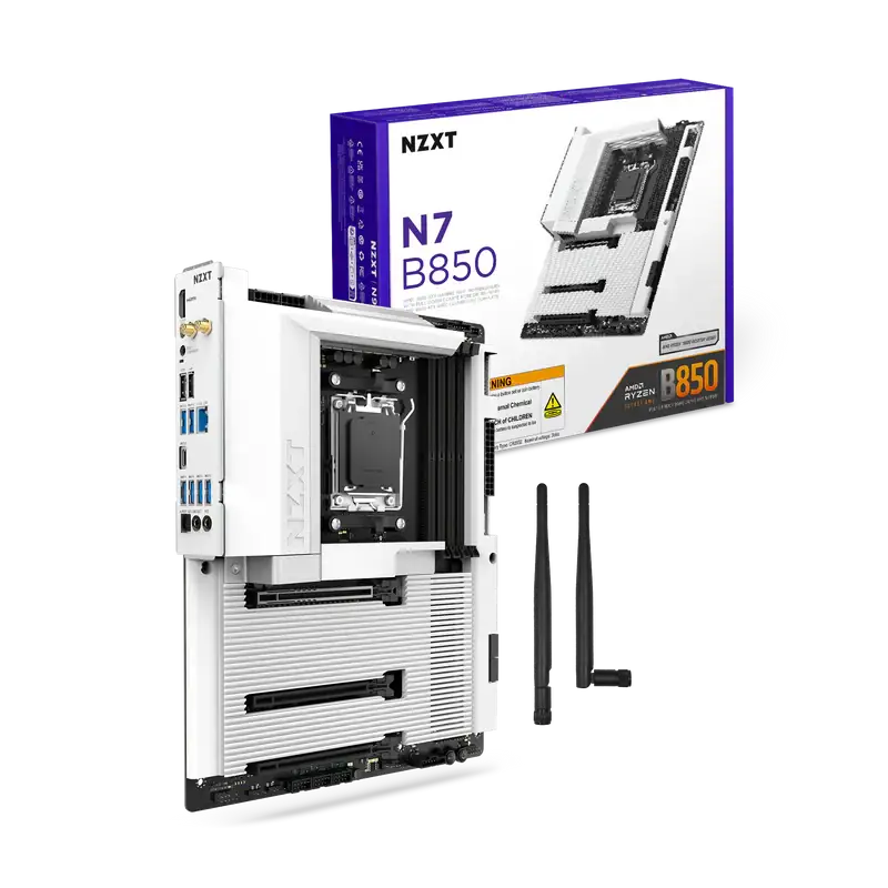 Etail_N7B850_White_Carousel_Hero_PG_EN NZXT N7 B850 WHITE - Imagen 1