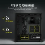CORSAIR 4000D NEGRA AIRFLOW + 2 FANS SENCILLOS - Imagen 3